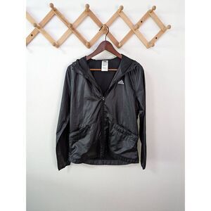 Adidas Black Full Zip Running Jacket Windbreaker - Size Small